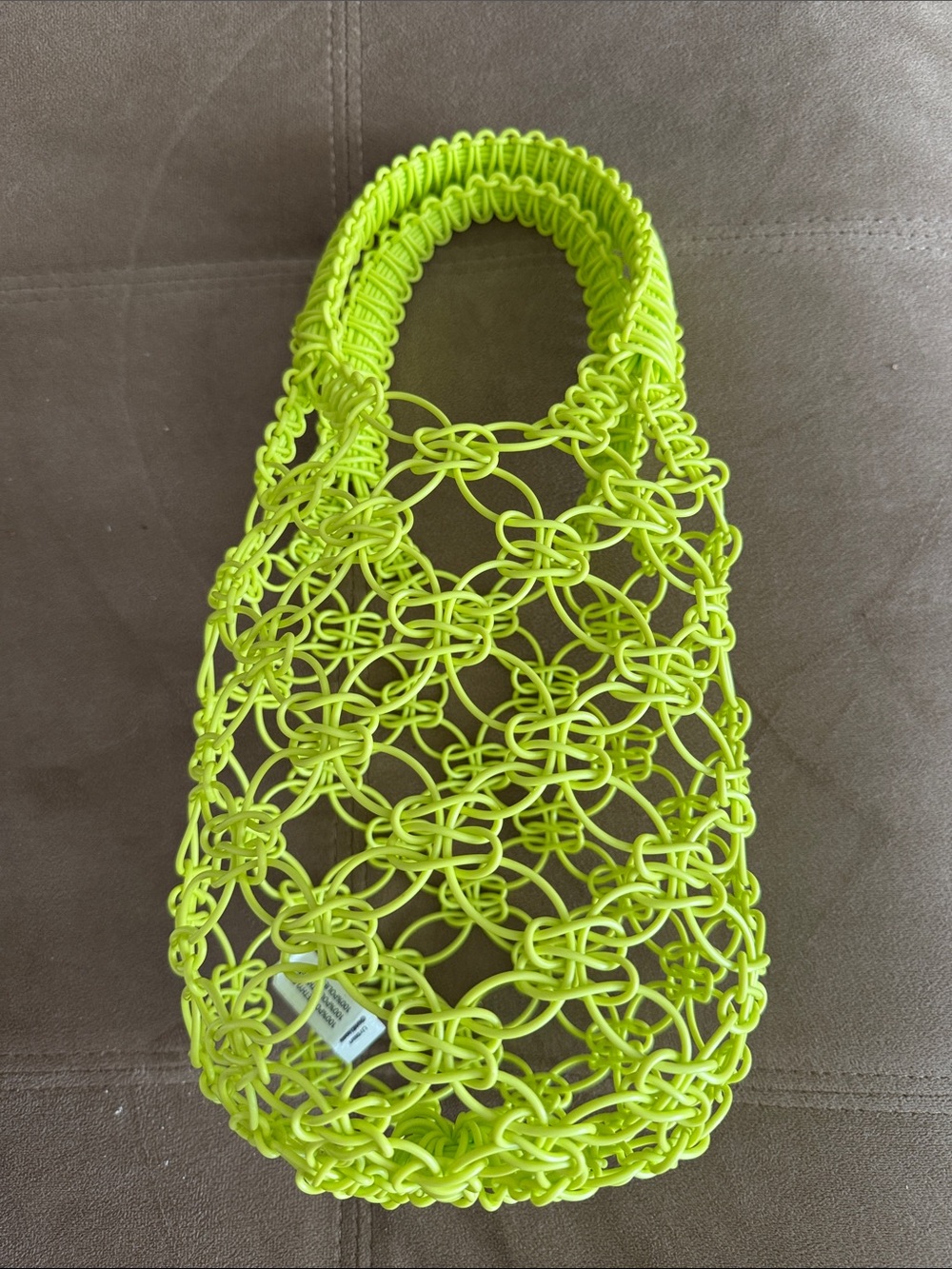 Neon Yellow Woven Tote Bag - Lightweight Stylish Carryall